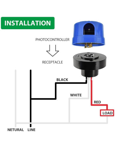 Sensor de Fotocélula Automático LIPU LP-205 para Luz Exterior