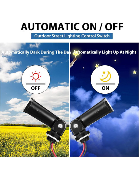 8 Sensores de Luz Fotoeléctrica Macarrie para Exterior IP54