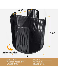 Organizador de Tazas y Tapas EOFJRUC 4 Compartimentos Negro 2