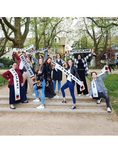 Bufanda de punto de fútbol Alemania 145x18 cm suave