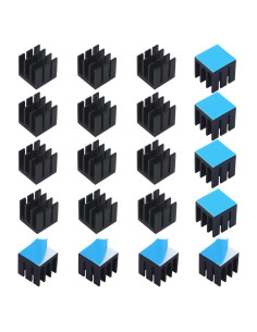 20 Disipadores de Calor de Aluminio 12x12x12mm con Cinta Adhesiva