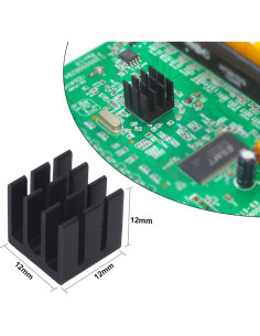 20 Disipadores de Calor de Aluminio 12x12x12mm con Cinta Adhesiva 2