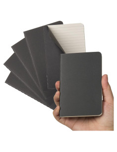 Cuaderno de bolsillo TWONE A6, 6 unidades, tapa blanda negra