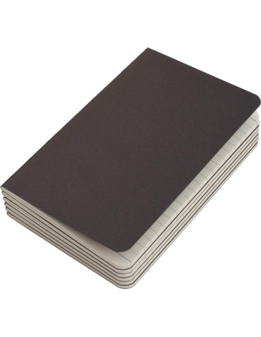 Cuaderno de bolsillo TWONE A6, 6 unidades, tapa blanda negra