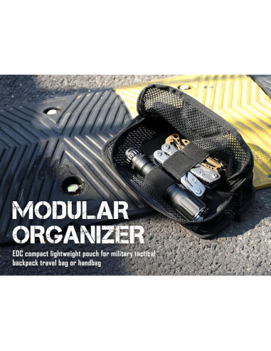 Bolsa de Cremallera Táctica LIVANS 21x4x10cm Nylon Negro