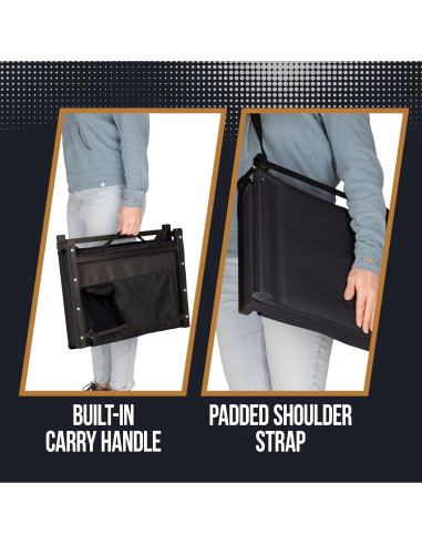 Silla de Gradas Home-Complete Negra con Respaldo y Portavasos