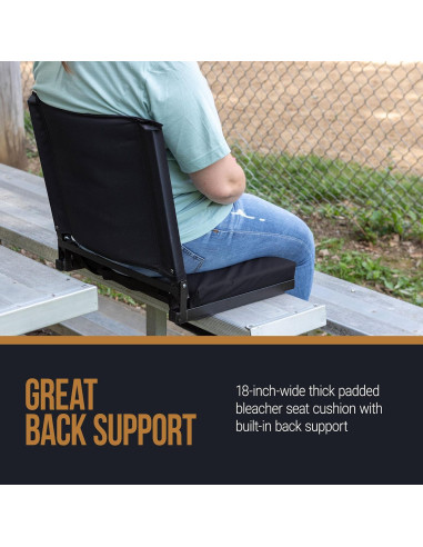 Silla de Gradas Home-Complete Negra con Respaldo y Portavasos