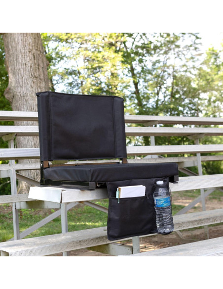 Silla de Gradas Home-Complete Negra con Respaldo y Portavasos Silla de Gradas Home-Complete Negra con Respaldo y Portavasos