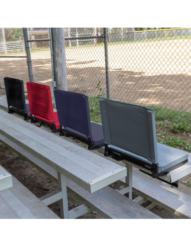 Silla de Gradas Home-Complete Negra con Respaldo y Portavasos