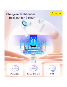 Auriculares Inalámbricos Bluetooth 5.3 T16 IPX7 48H Carga LED 2