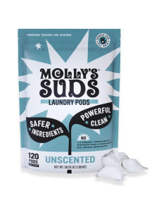 Bolsas de detergente para ropa Molly's Suds - 120 unidades sin fragancia