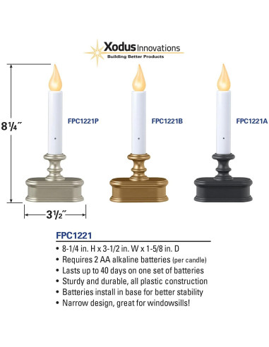 Vela LED Inalámbrica Xodus Innovations 21.6 cm Dorada