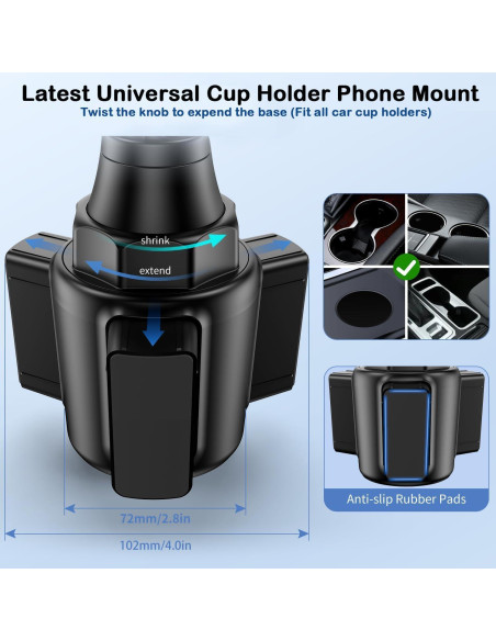 Soporte para Teléfono en Taza de Coche Elecphbo Ajustable