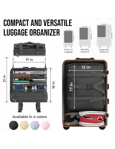 Organizador de Maleta Colgante Voyaj Negro 38x30x43 cm