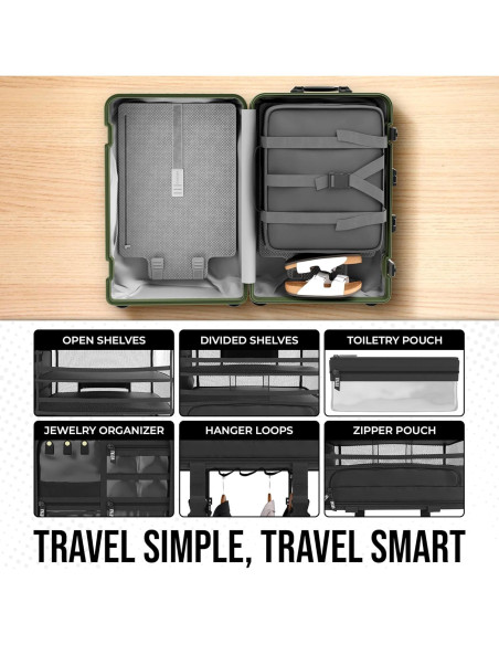 Organizador de Maleta Colgante Voyaj Negro 38x30x43 cm