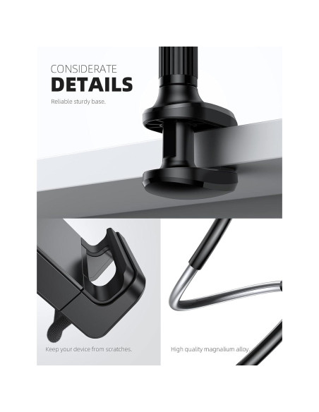 Soporte de Tablet Lamicall con Brazo Flexible 91.44 cm - Negro