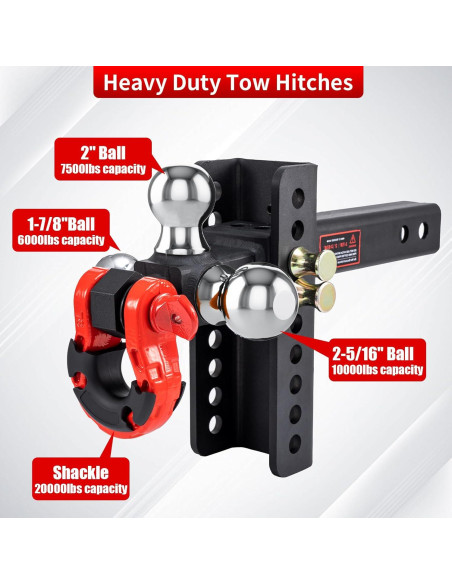 Enganche de Remolque Ajustable LoJok con Bola Triple y Gancho