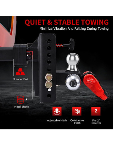 Enganche de Remolque Ajustable LoJok con Bola Triple y Gancho