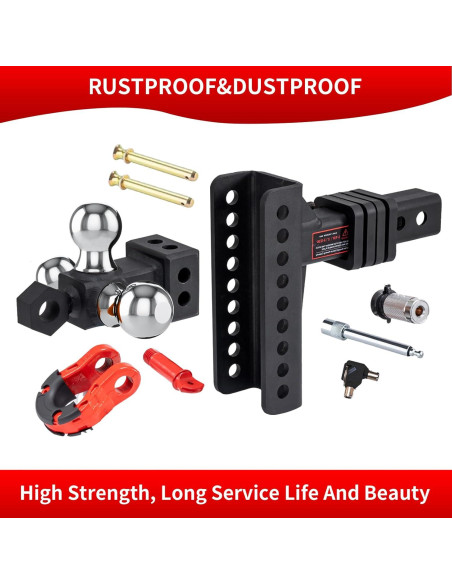 Enganche de Remolque Ajustable LoJok con Bola Triple y Gancho