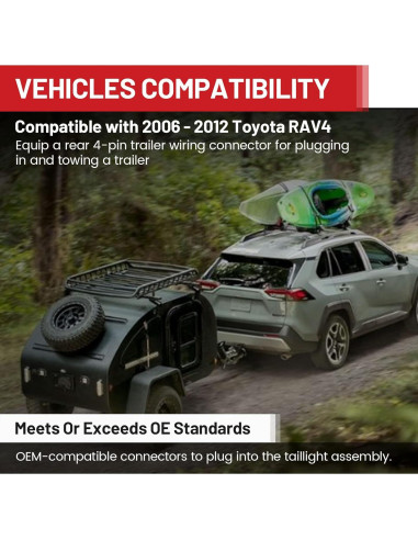 Arnés de Cableado de Remolque MECMO 4 Pines para Toyota RAV4 2006-2012