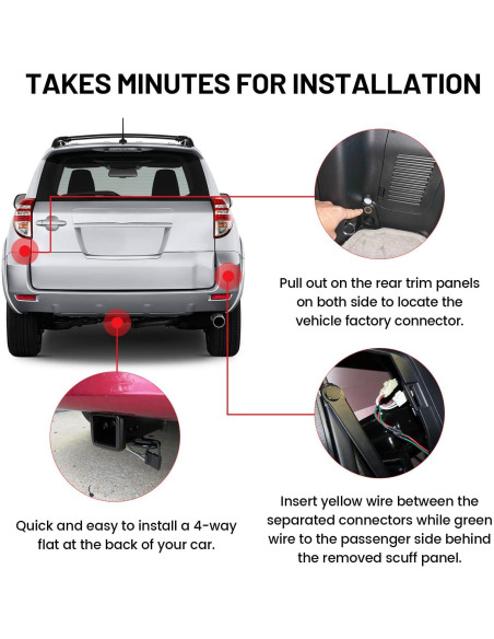 Arnés de Cableado de Remolque MECMO 4 Pines para Toyota RAV4 2006-2012