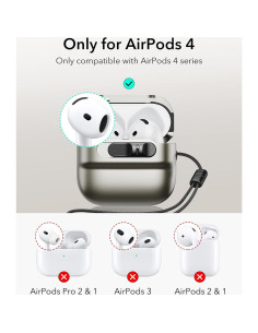 Funda Titanio ESR para AirPods 4 Generación 2024 USB-C MagSafe 2