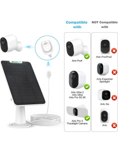 Paquete de 4 Paneles Solares Sabilor 6W para Arlo Pro 5S/4/3/Ultra 2