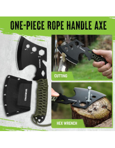 Juego de Herramientas de Camping WORKPRO 9 Piezas con Hacha y Machete 2