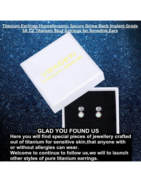 Pendientes de Titanio Hipoalergénicos 5mm con Cierre de Tornillo