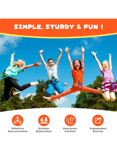 Walkie Talkies Recargables WisHouse para Niños y Adultos 4 Sets