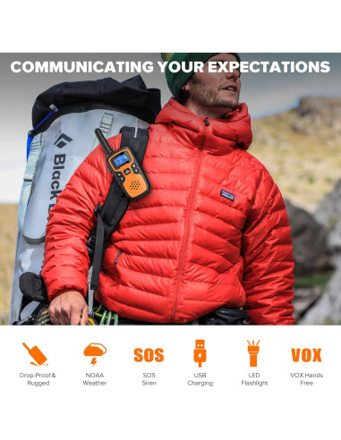 Walkie Talkies WisHouse M9 Recargables 4 Unidades 1.61 km