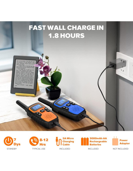 Walkie Talkies WisHouse M9 Recargables 4 Unidades 1.61 km