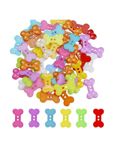 50 Botones Decorativos en Forma de Hueso pson - Plástico Colores Variados