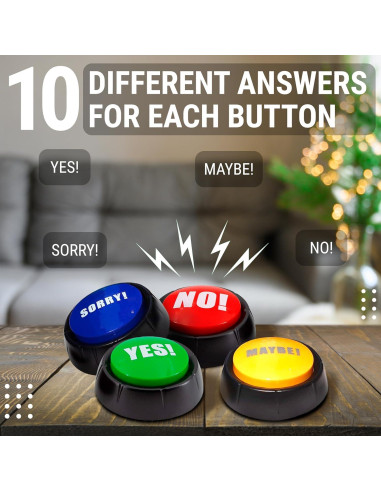 Juego de 4 Botones de Sonido Granatan - Sí, No, Tal Vez, Lo Siento