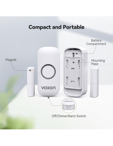 Alarmas de Puerta VOXON 100dB - Seguridad Infantil 2PCS