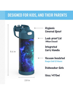 Botella de Acero Inoxidable THERMOS FUNTAINER 473 ml Teal 2