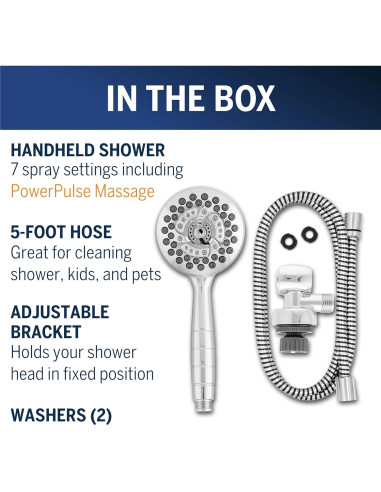 Cabezal de Ducha de Mano Waterpik XRO-763E Cromo 7 Modos