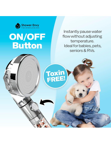 Cabezal de Ducha Filtrado Showerenvy 2.0 - Alta Presión, 3 Modos