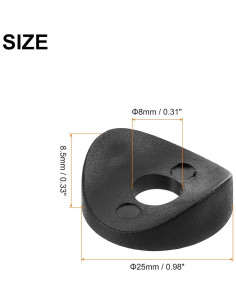 Arandelas Redondas de Plástico uxcell 20Pcs 8x25x3mm Nylon Negro 2