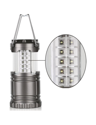 Linterna LED de Camping Genérica Ultra Brillante 30 LEDs Gris