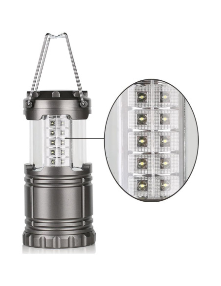 Linterna LED de Camping Genérica Ultra Brillante 30 LEDs Gris Linterna LED de Camping Genérica Ultra Brillante 30 LEDs Gris