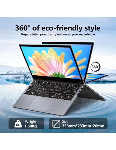 Laptop 2 en 1 KUMNOSAL UL143 15.6" Touch, AMD R3, 16GB RAM, 512GB SSD