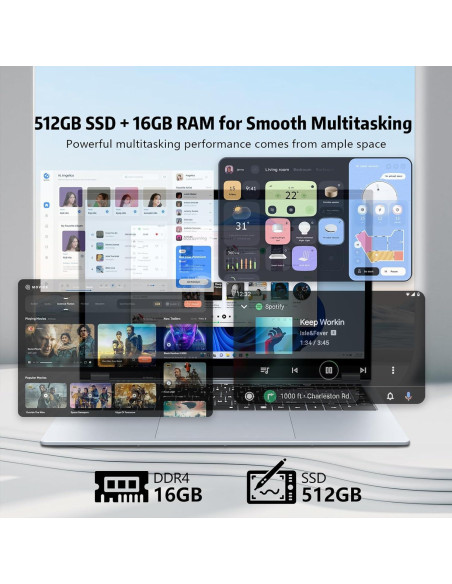 Laptop 2 en 1 KUMNOSAL UL143 15.6" Touch, AMD R3, 16GB RAM, 512GB SSD