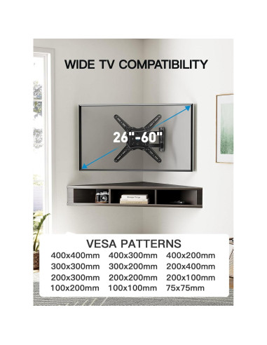 Soporte de Pared para TV Pipishell PIMF7 26-60" 35kg Movimiento Completo