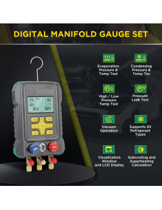 Conjunto de Manómetros Digitales CMTOOL AQ-49 HVAC 93 Refrigerantes 2