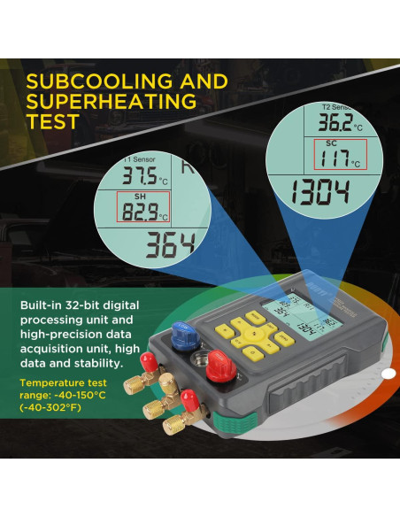 Conjunto de Manómetros Digitales CMTOOL AQ-49 HVAC 93 Refrigerantes