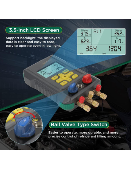Conjunto de Manómetros Digitales CMTOOL AQ-49 HVAC 93 Refrigerantes