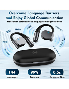 Auriculares Inalámbricos de Traducción en Tiempo Real YunMor M111 - 144 Idiomas, Cancelación de Ruido 2
