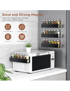 Estante Magnético para Especias Agotglmi - 4 Frascos 120ml 2