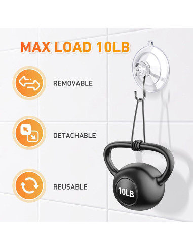 Ganchos de Ventosa KORCCI 12pcs Transparentes 4.5kg